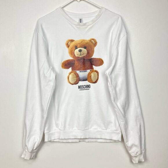 Moschino White Sweatshirt with Teddy Bear Print - Picture 12 of 12
